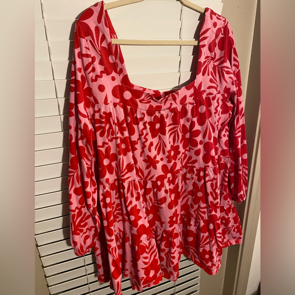 Smock pink mini dress